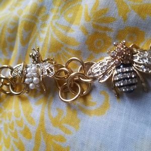 Gold honey bee and Ann Taylor necklace 17 in